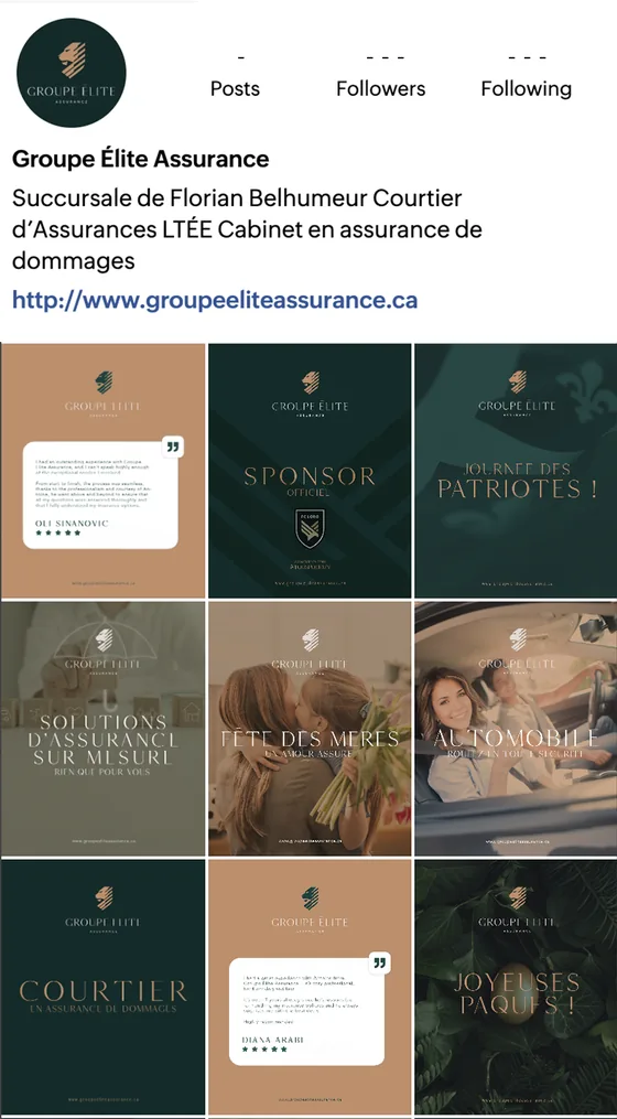 Groupe Élite Assurance social media on a phone