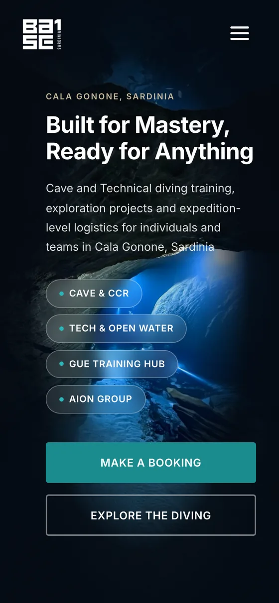 Base One website on a phone