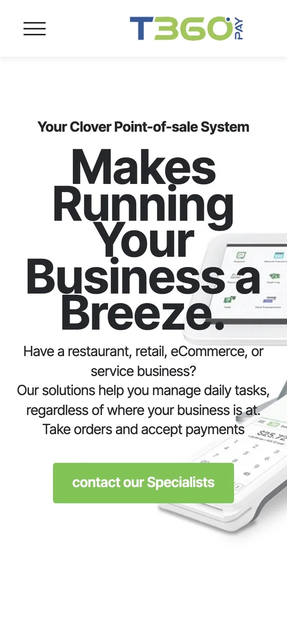 T360 Pay website on a phone